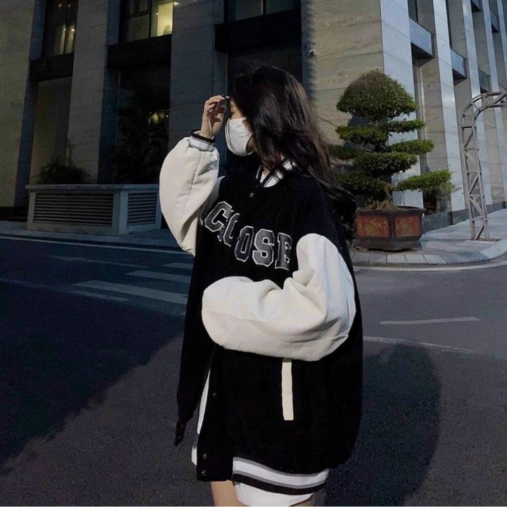 Varsity jacket nhung tăm unisex form rộng áo bomber 2 lớp ulzzang streetstyle nam nữ hottrend CHOOSE AKNT08 LECHAU