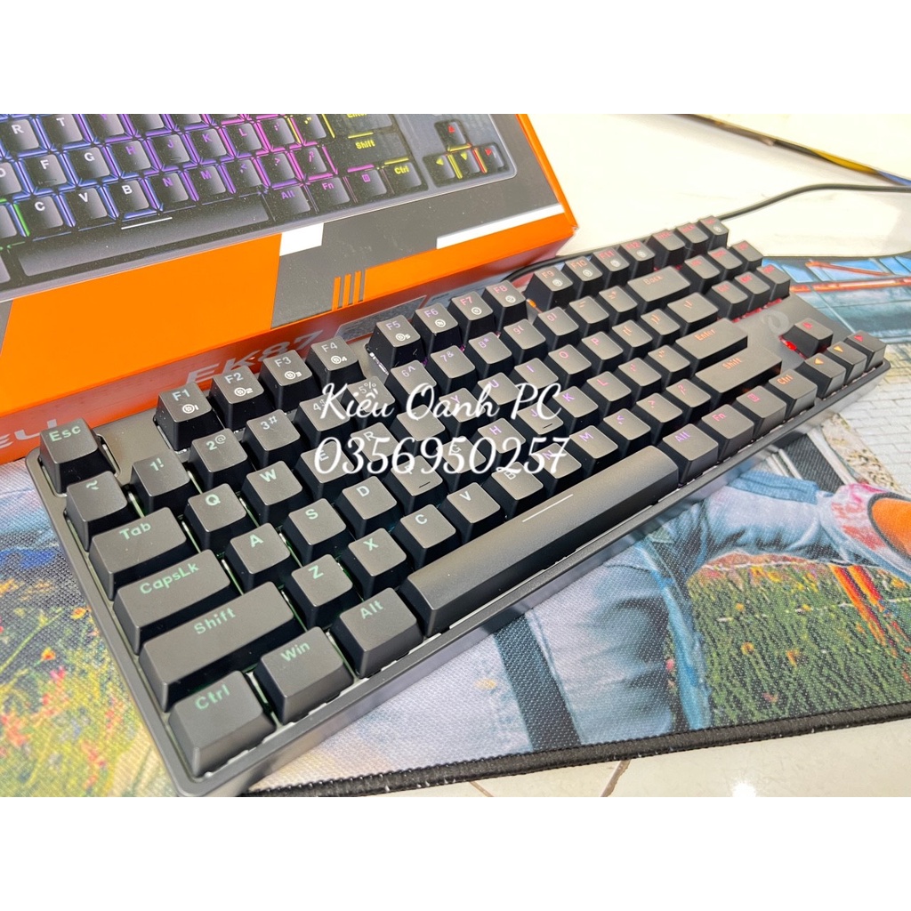 Bàn phím cơ Dareu EK87 Hồng Pink / Blue - Brown - Red Switch hàng chính hãng. bh 24 tháng