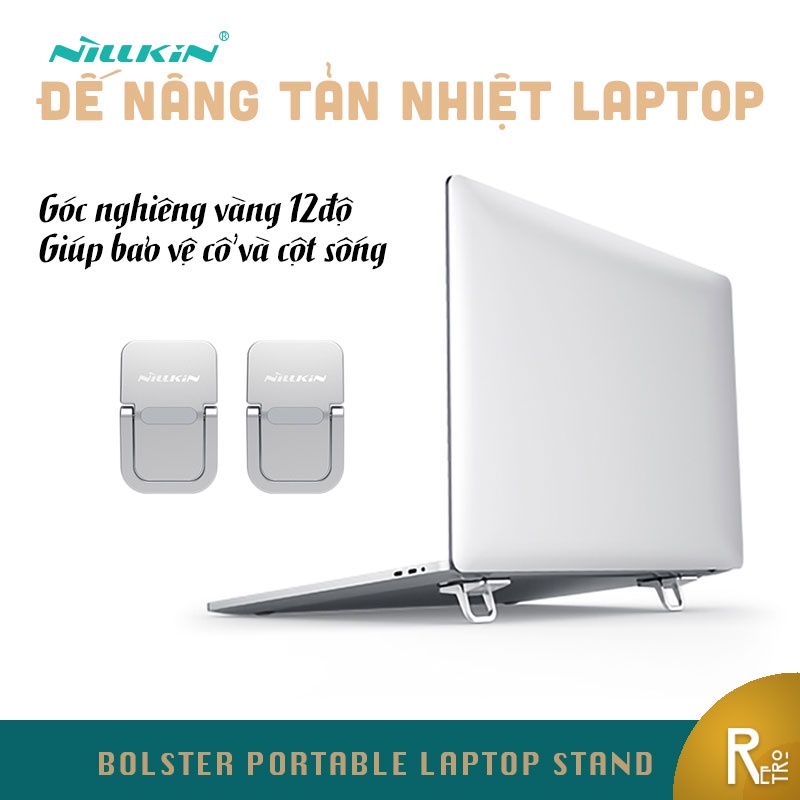 [Đế Tản Nhiệt Macbook] Giá Đỡ Laptop Nillkin, Đế Tản Nhiệt Bằng Hợp Kim Nhôm Cho Laptop Dưới 17inch Bảo Vệ Cột Sống Cổ