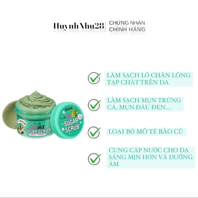 Tẩy Tế Bào Chết Da Mặt Chiết Xuất Rau Má Dreamworks I'm The Cica Shrek Sugar Scrub 120g Hàn Quốc