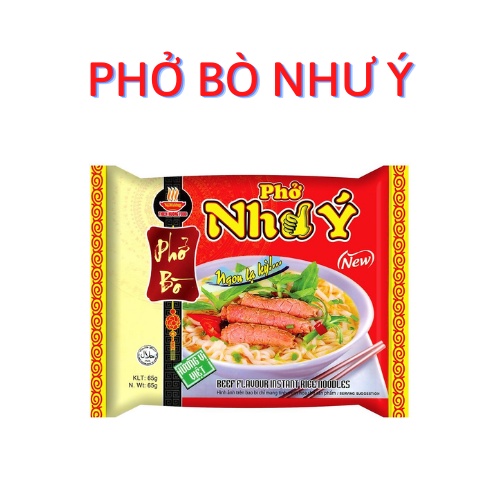 Thùng 30gói Phở Như Ý gồm 3 loại chay + mặn