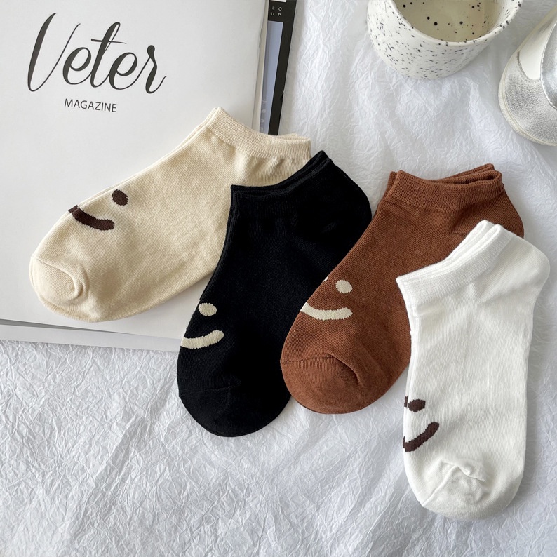 Vớ tất cổ ngắn dưới mắt cá SMILE nâu kem