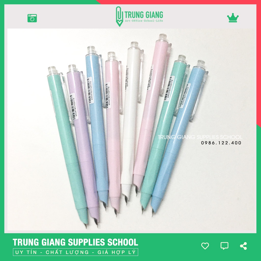 Bút máy bấm CG08 bút luyện chữ đẹp ngòi mài luyện nét thanh đậm dành cho học sinh tiểu học