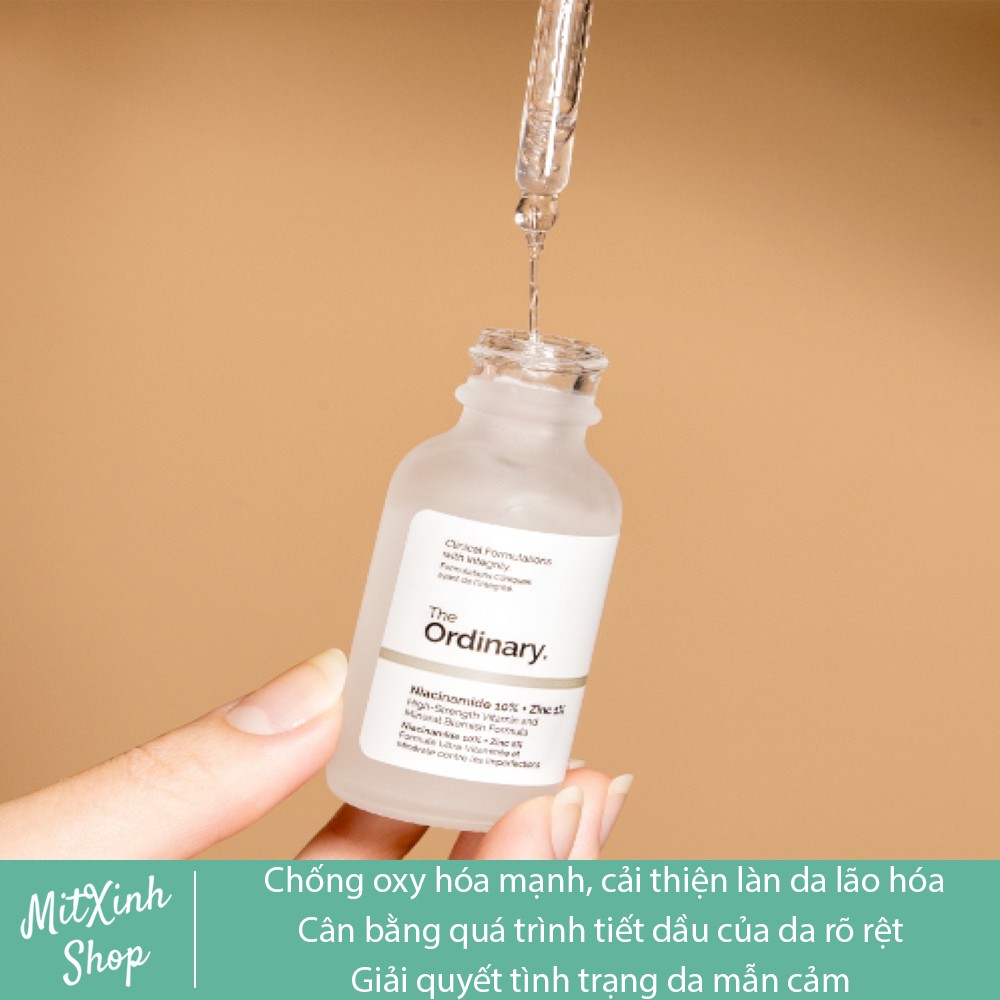 SERUM NGĂN NGỪA MỤN, SÁNG DA NIACINAMIDE 10% + ZINC 1% THE ORDINARY 30ML
