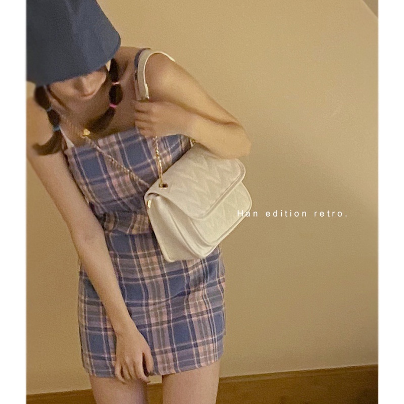 Túi Xách Đính Đá Phối Dây Xích Thời Trang Mùa Hè 2021 Cho Nữ