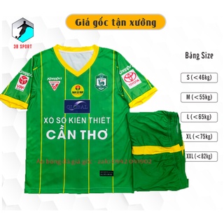 Bộ quần áo bóng đá clb Cần thơ xanh lá thun lạnh