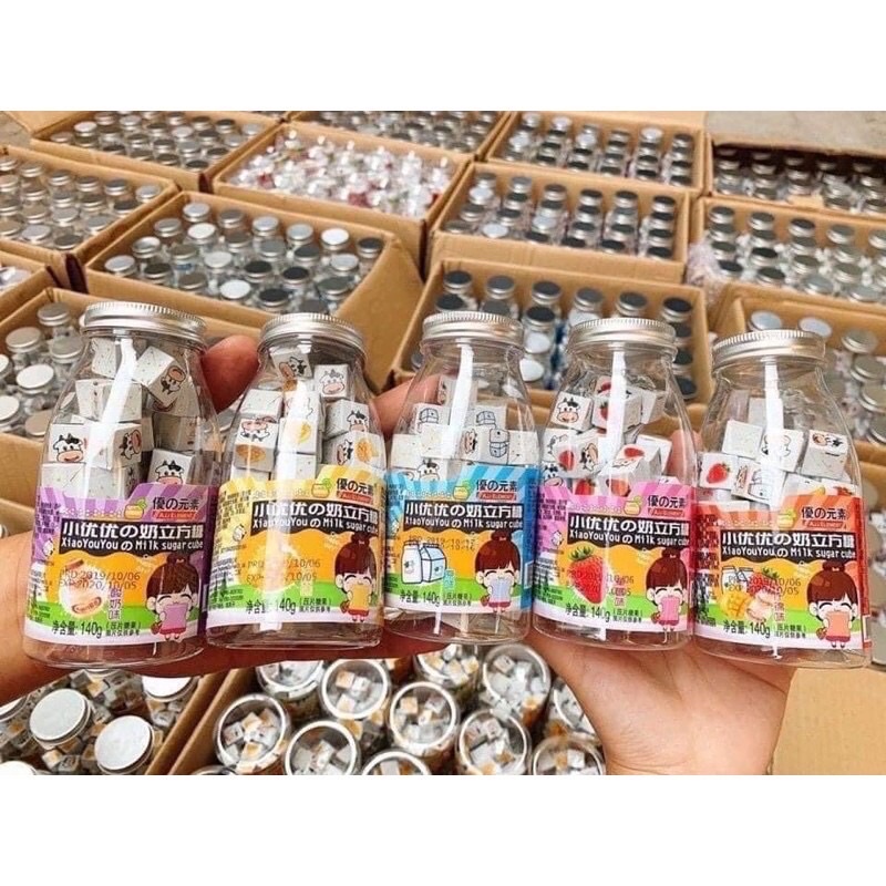 1 lọ kẹo sữa bò cube mix đủ vị