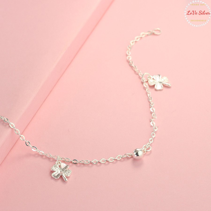 lắc chân bạc 925 cá tính Cỏ 4 lá may mắn | BigBuy360 - bigbuy360.vn