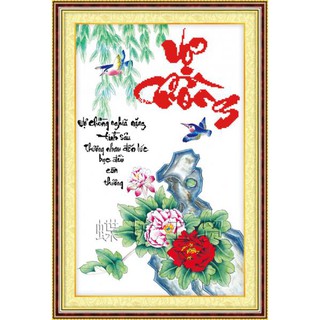 Tranh Thêu Chữ Thập Vợ Chồng Nghĩa Nặng Tình Sâu 222589 (KHÁCH TỰ THÊU) KT:41X58CM