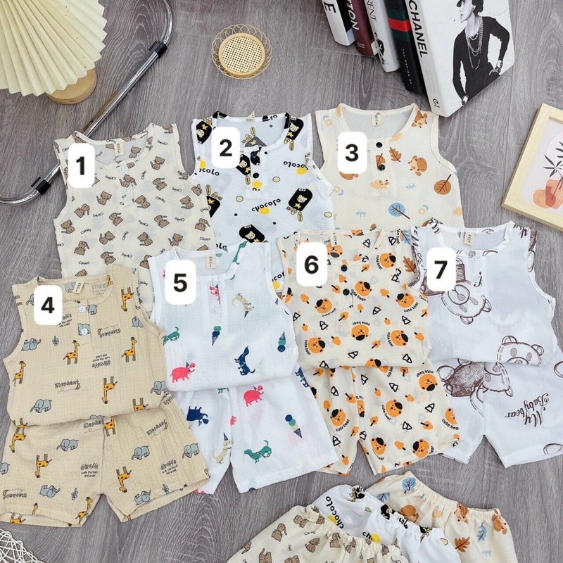 bộ ba lỗ chất xốp mềm mại thoáng mát cho bé trai bé gái - b3lx