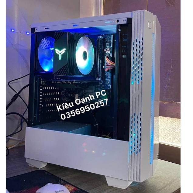 Vỏ Case máy tính Gaming Viettech X18 Trắng,Đen sẵn dải Led RGB - NO FAN