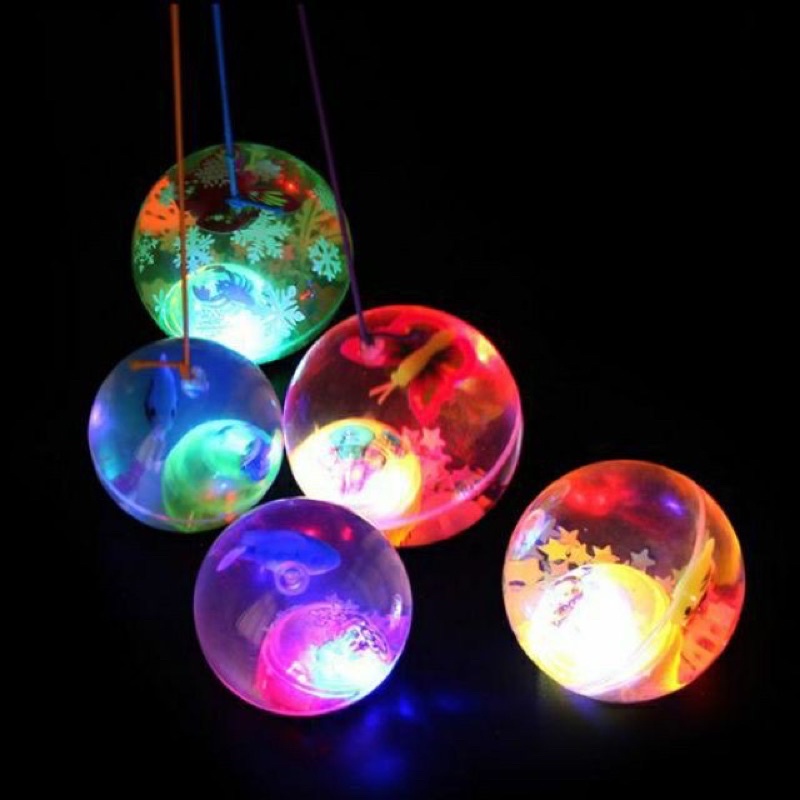 Đồ Chơi Bóng Nảy Phát Sáng Cho Bé, bóng nước có cá bơi cực đẹp