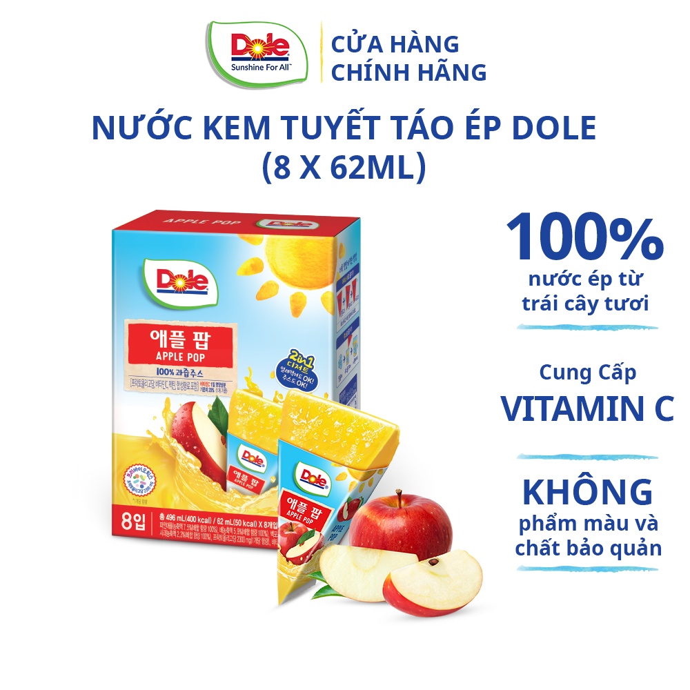 Nước Kem Tuyết Táo Ép Dole (8 x 62ml)