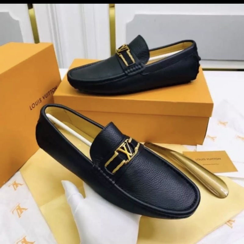 Giầy lười da nam mọi dây dù vàng mới nhất size 38-43