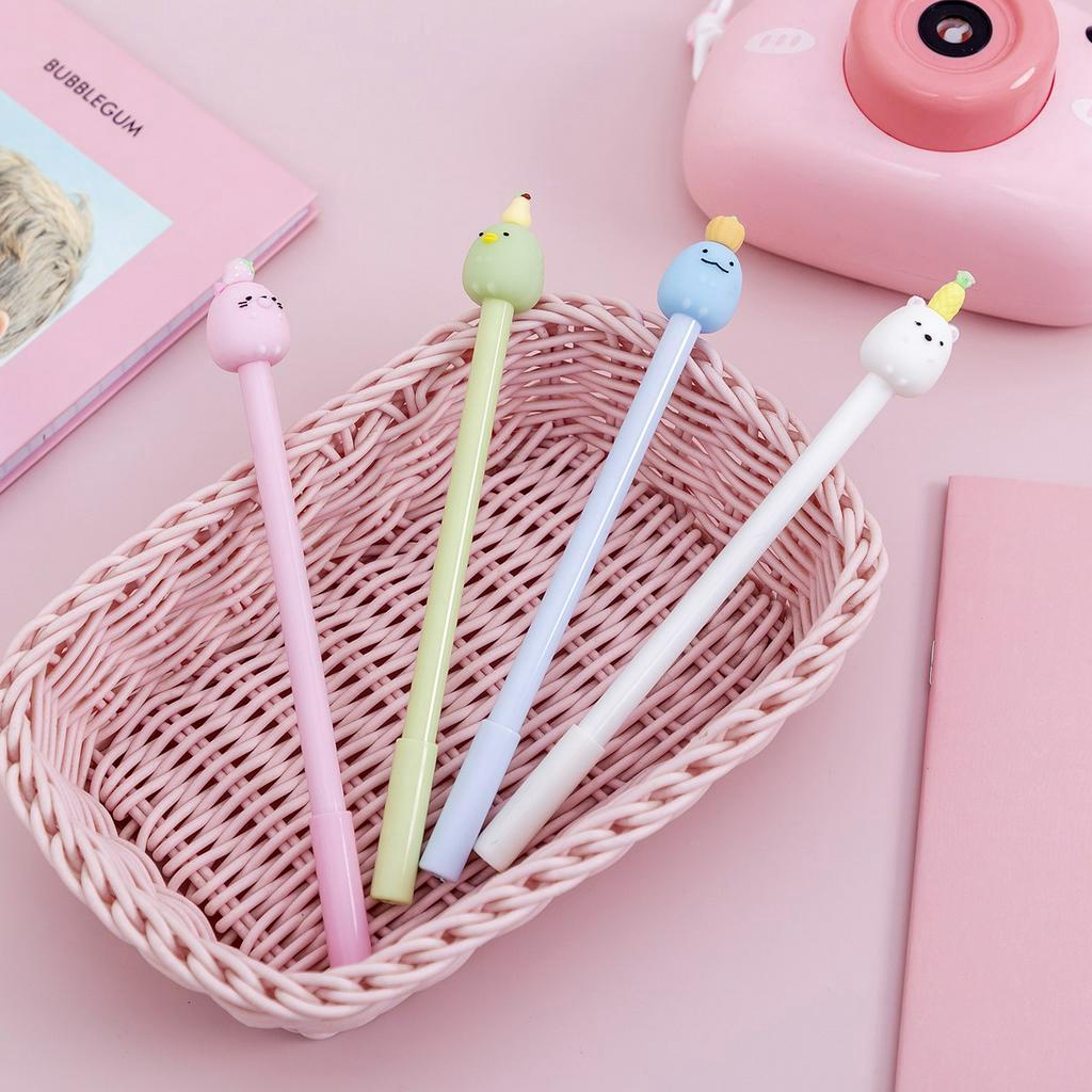 Bút mực nước gel đen cute cao cấp hình thú đáng yêu có nắp viết đẹp cho bé NATO BB17