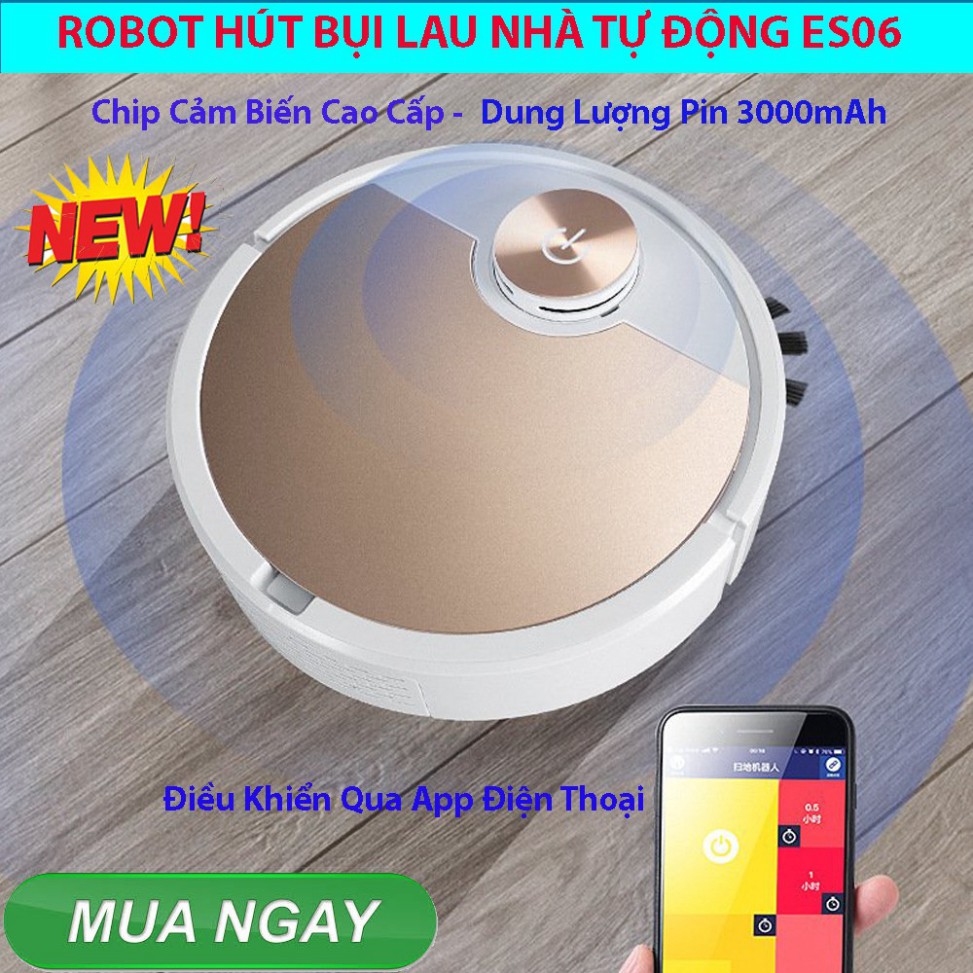 GIÁ HOT ROBOT Hút Bụi Lau Nhà Siêu Thông Minh Điều Khiển Qua APP Điện Thoại, Cảm Ứng Chạm Super Pro Tự Động Làm Sạch MUA