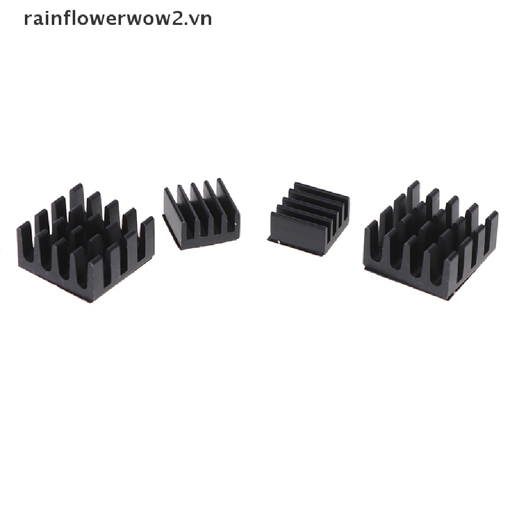 Set 4 Bộ Tản Nhiệt Làm Mát Bằng Nhôm Màu Đen Cho Raspberry Pi 3 / 2 / Rpi B +
