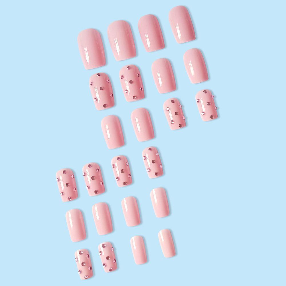 DIACHAVN Set 24 Móng Tay Giả Trong Suốt Đính Trái Tim Trang Trí Halloween