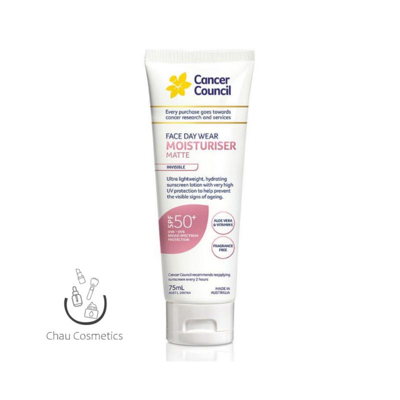 219k khi nhập FSSMAY08 Kem Chống Nắng Cancer Council Face Day Moisturizer Dưỡng Ẩm Dành Cho Da Mặt SPF50+ UVA-UVB 75ml