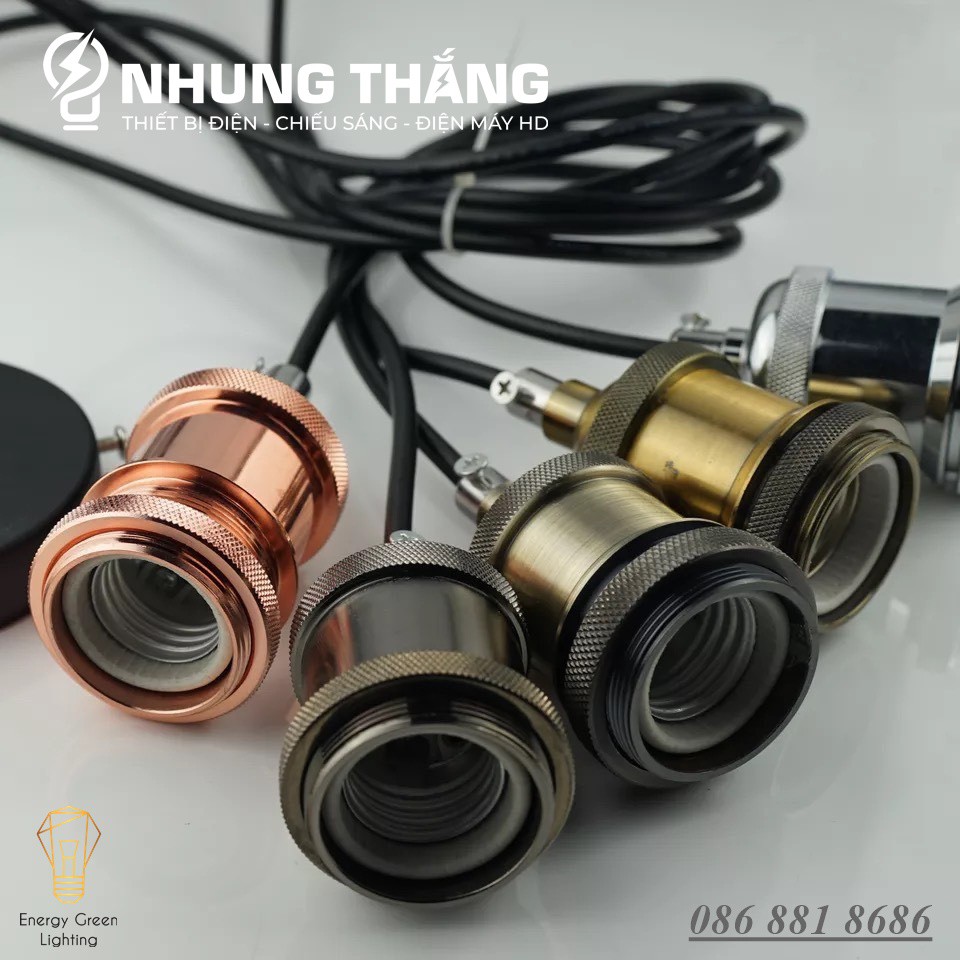 Combo 6 Đui đèn đồng thả trang trí MX23 không bóng ( Các Màu )