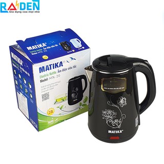 Ấm siêu tốc 2 lớp dung tích 2L Matika MTK-20 giao màu ngẫu nhiên