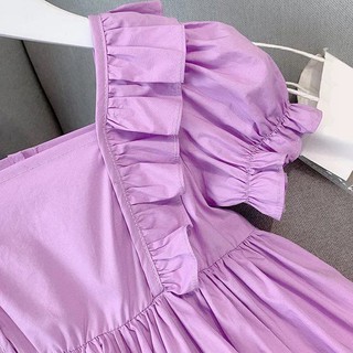 Đầm Bé Gái Chấm Bi Thắt Nơ Eo