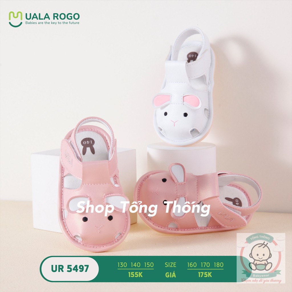 Giày tập đi Uala Rogo chuẩn y khoa đế cao su non bé trai bé gái siêu mềm nhẹ chống trơn trượt con thỏ phi bóng 5497