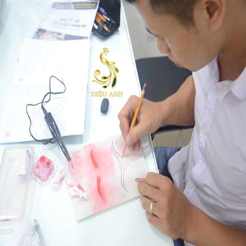 Da giả tập phun xăm, da giả trắng trơn không bột