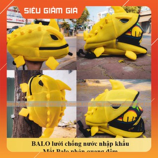 KHO SG-  [RẺ VÔ ĐỊCH]  BALO đựng nón bảo hiểm KHỦNG LONG màu vàng bằng lưới chống nước cao cấp - Mắt balo rồng phản quan
