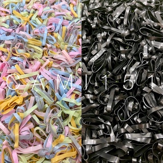 Hot deal 1K 40 sợi thun đen/màu pastel cột tóc giá siêu rẻ - chun lớn buộc tóc cho nam nữ bé gái unisex hàng có sẵn