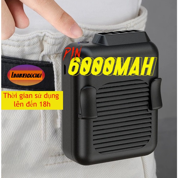 Quạt Đeo Cổ mini Đeo Thắt Lưng  Pin 10.000Mah Kiêm sạc Dự Phòng