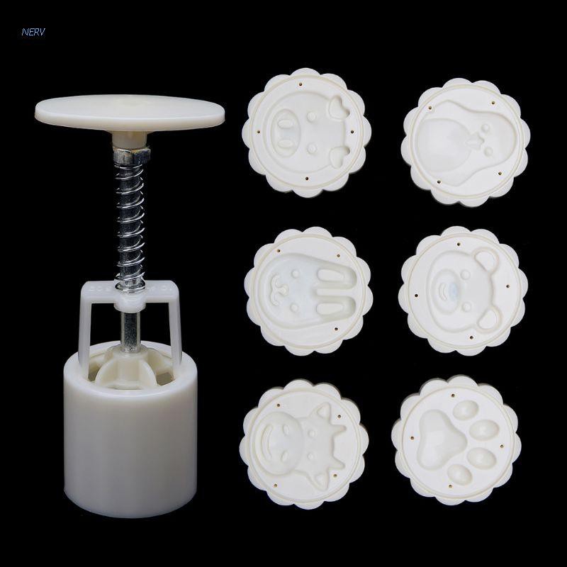 Khuôn Làm Bánh Trung Thu / Mặt Trăng / Động Vật 3d 50g 6 Ngăn Tiện Dụng Diy