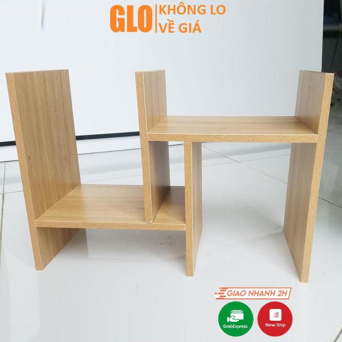 Kệ Sách Gỗ Mini Lắp Ghép Để Bàn Học