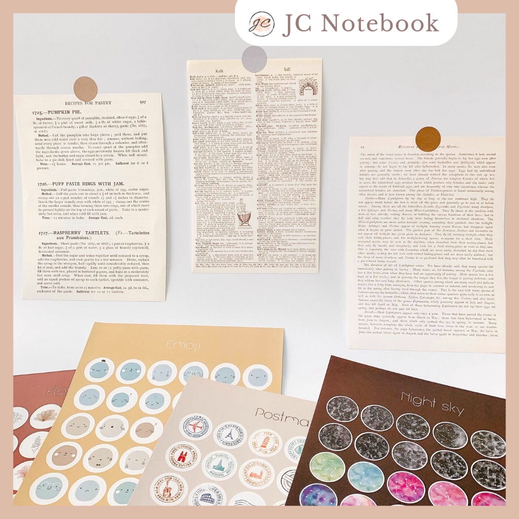 1 Tấm 48 Hình Dán Sticker Tròn Nhiều Màu - Hình Dán Tròn Trang Trí Sổ Toploader