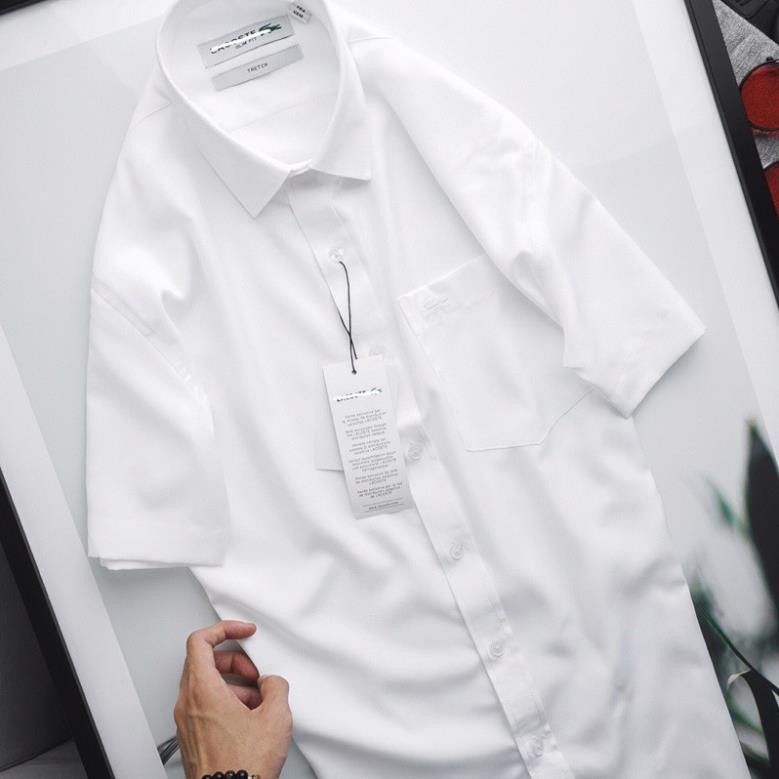 áo sơ mi ngắn tay có túi cao cấp chất cotton thoáng mát