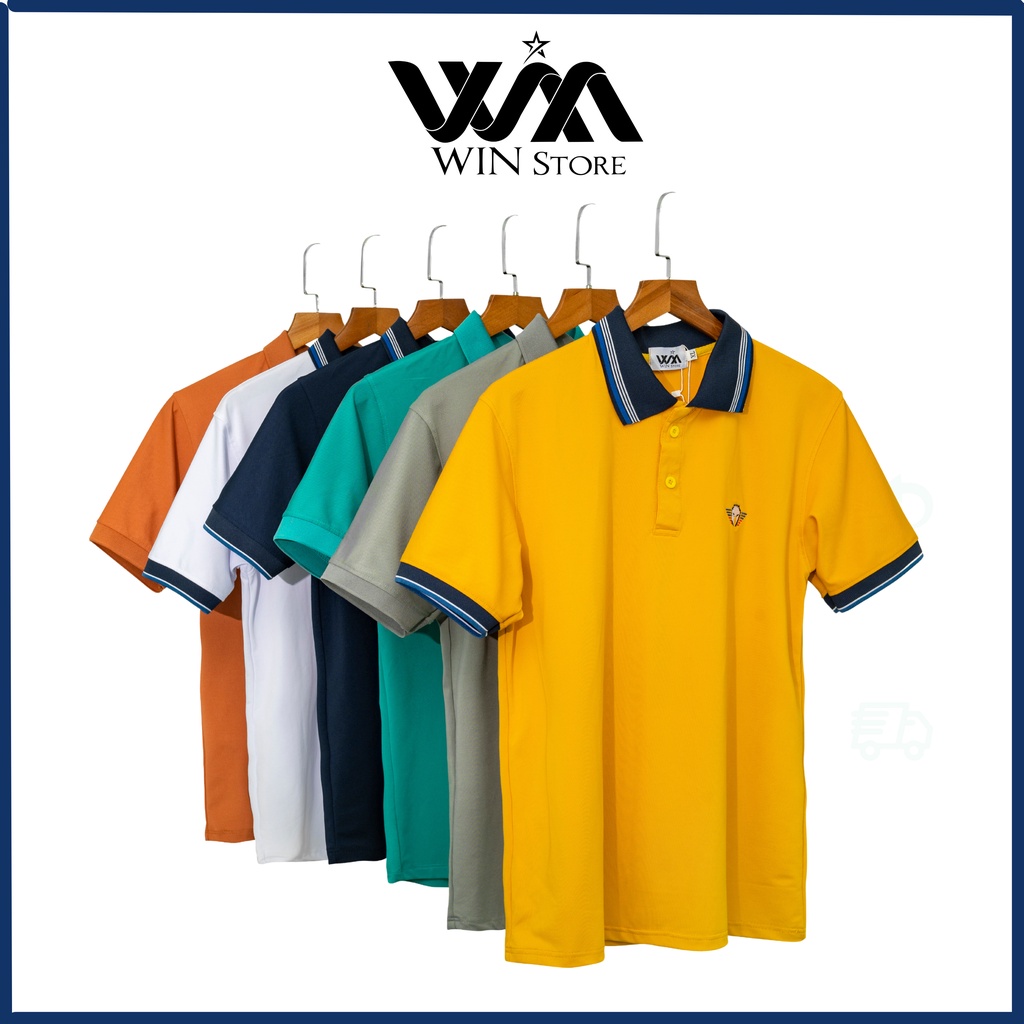 Áo thun nam POLO vải cá sấu cao cấp ngắn tay co dãn 4 chiều 6 màu hình thêu