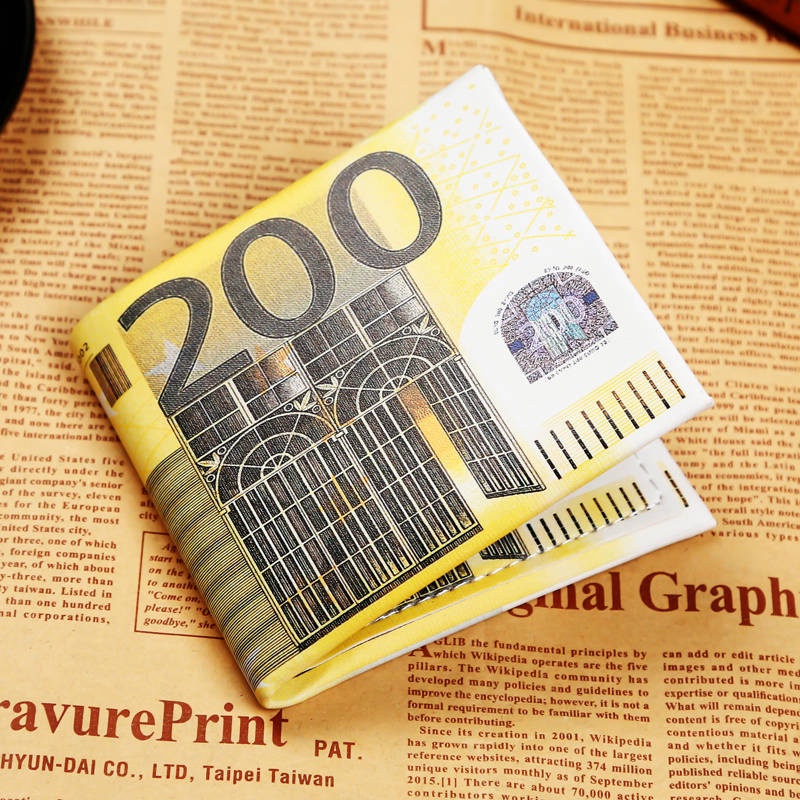 Ví Ngắn Đựng Thẻ Và Tiền Xu Họa Tiết Tiền Đô La Sáng Tạo Dành Cho Nam