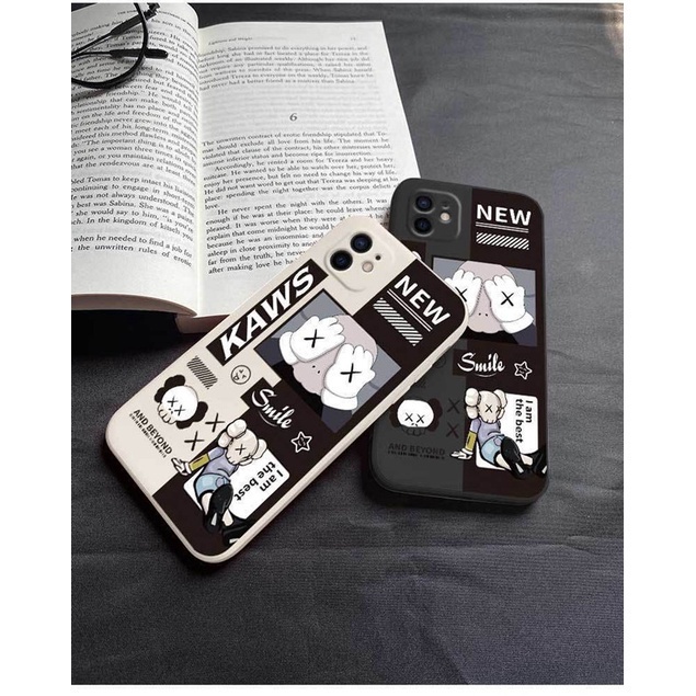 Ốp lưng silicon che camera hình Kaws cho iPhone 11 Pro max
