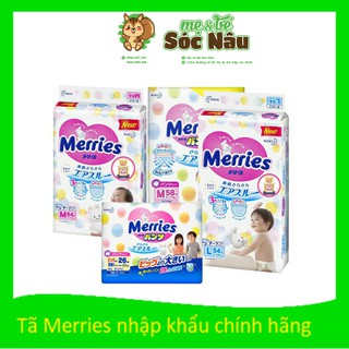 [CỘNG MIẾNG] Tã dán/quần Merries nội địa Nhật cộng miếng NB90/S82/M64/L54...