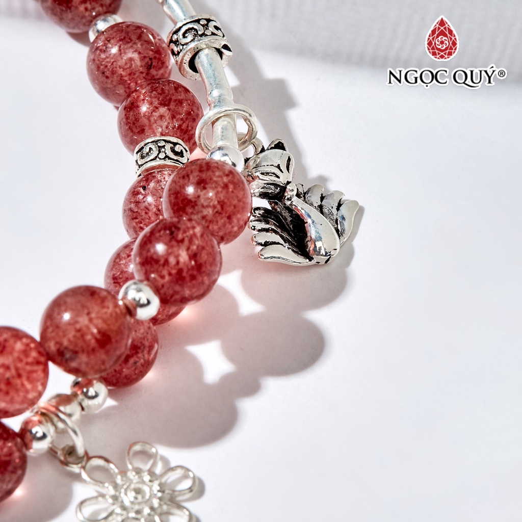 Vòng đôi TA dâu phối charm bạc - Ngọc Quý