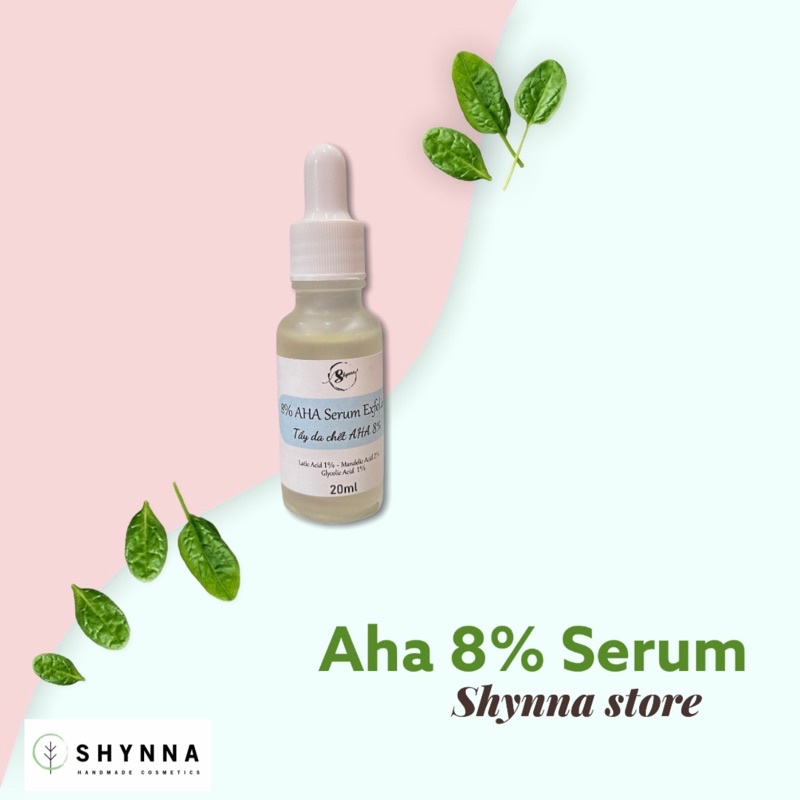 Tẩy da chết hoá học AHA 8% giảm mụn, sáng mịn da, mờ thâm 20ml