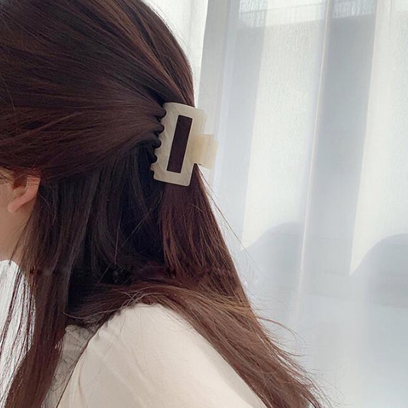 Kẹp tóc càng cua bằng acrylic hình chữ nhật