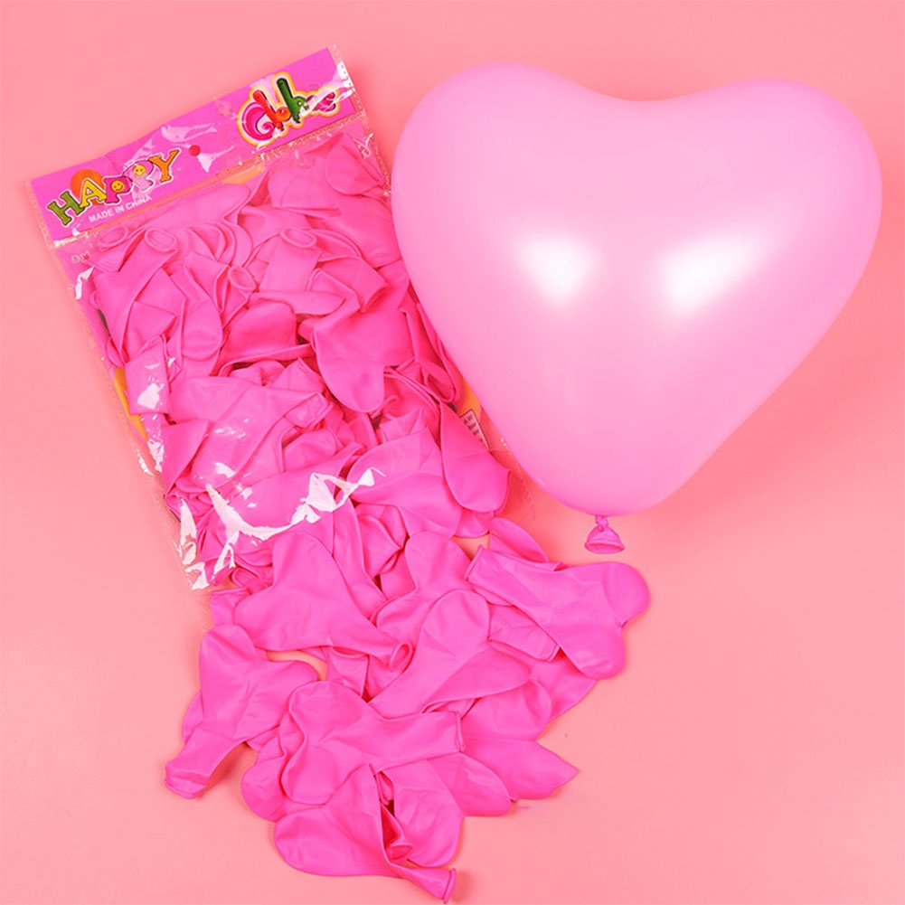 Bộ 100 bóng bay hình trái tim 10 inch trang trí tiệc