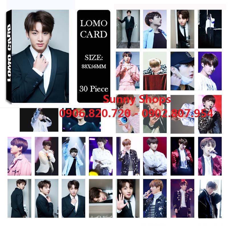 Lomo card hình Jungkook 5, V 5, Suga 5