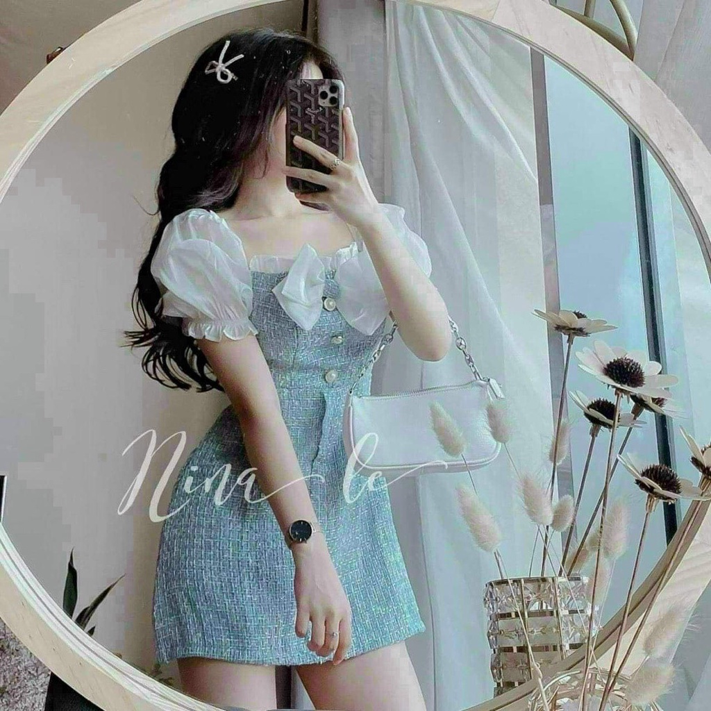 Đầm dạ tay phồng