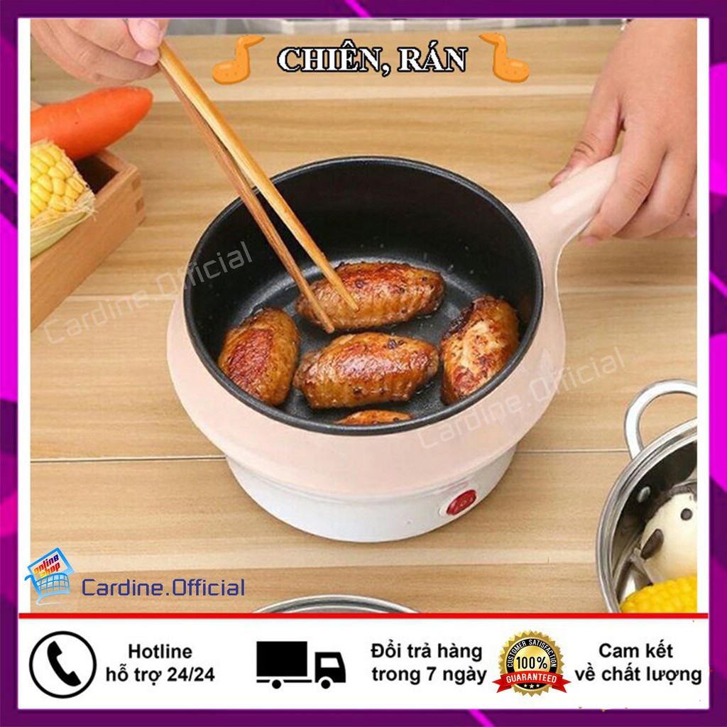 Nồi Điện Mini 2 Tầng Đa Năng Tặng Kèm Khay Hấp Inox Dùng để Chiên, Xào, Kho thịt, Nấu cơm, Nấu lẩu mini