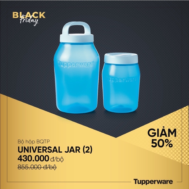 bộ 2 bình bảo quản đồ ngâm Universal jar tupperware