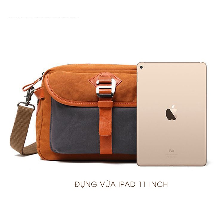 Túi messenger Ipad đeo chéo vải canvas vintage – Postman I