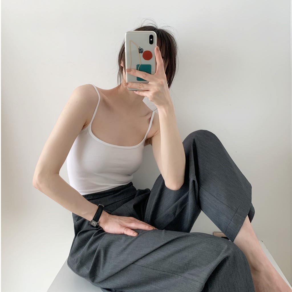 Áo hai dây co giãn 4 chiều cotton thoải mái ôm sát body