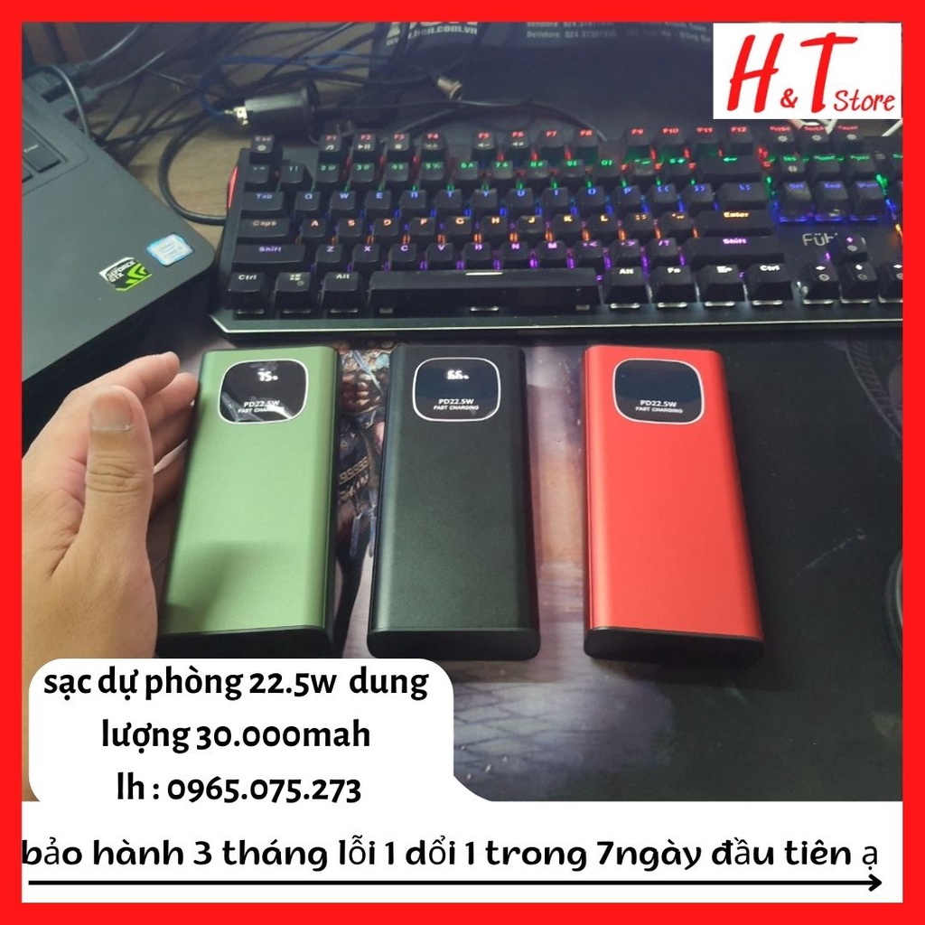 Sạc Dự Phòng Smart Power Bank 22,5w dung lượng 30.000mah